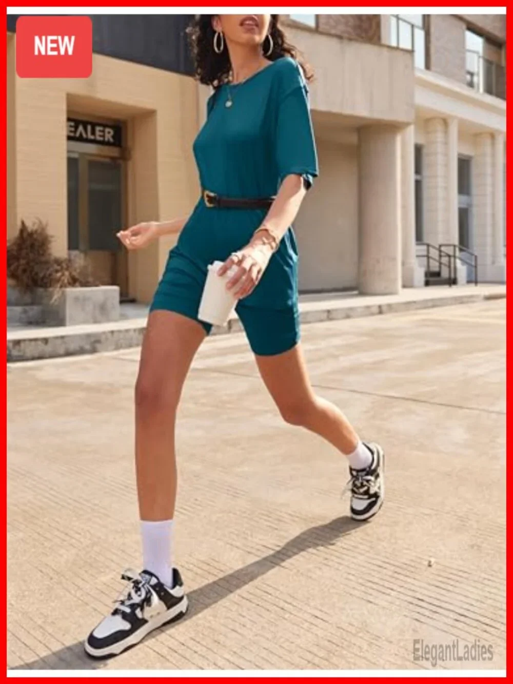 Moisture Wicking 2 Piece Lounge Set - Oversized T-Shirt & Biker Short Matching